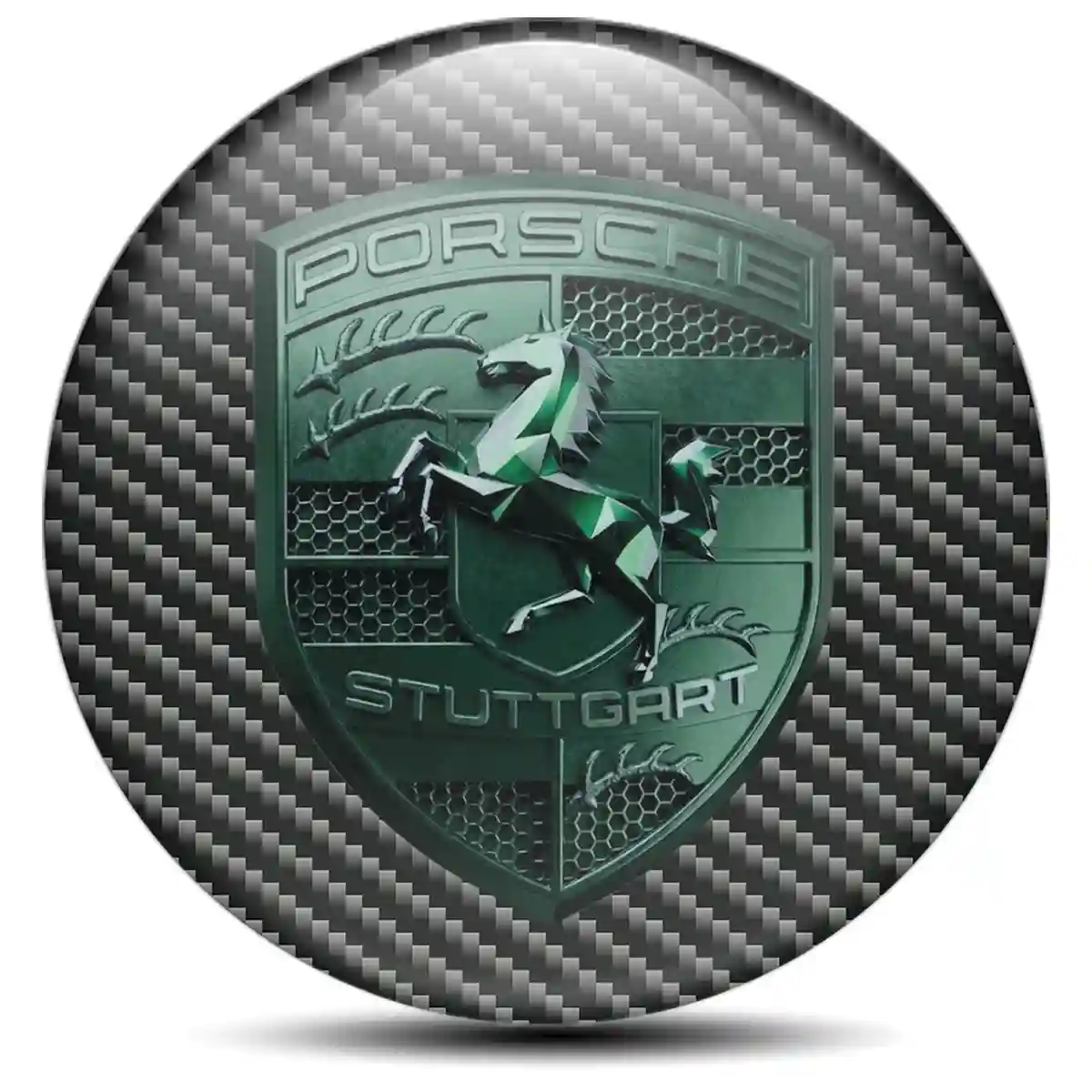 Porsche Emblem Badge Self-Adhesive Premium Dome