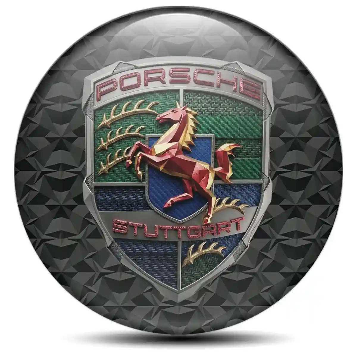 Porsche Emblem Badge Self-Adhesive Prestige Line