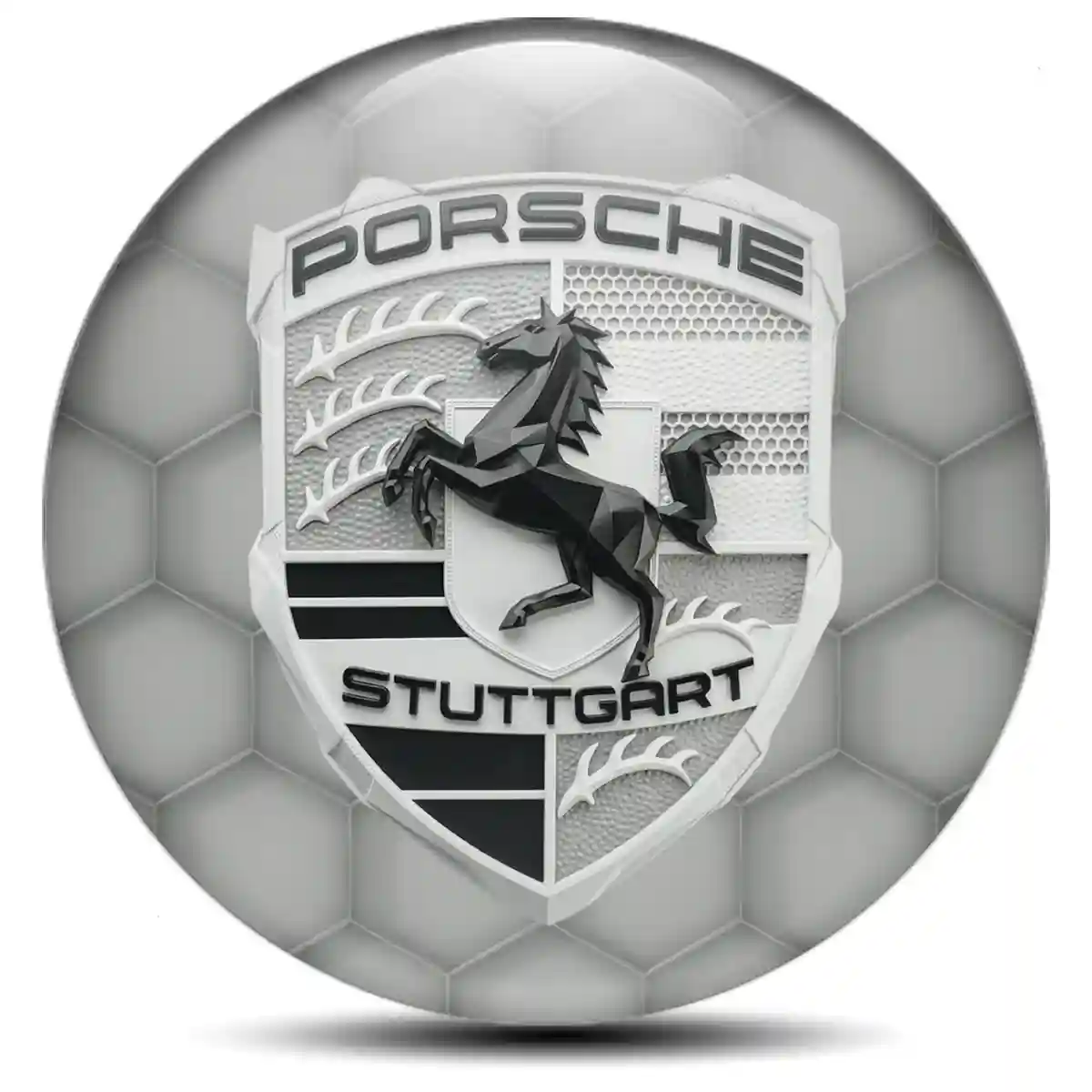 Porsche Emblem Badge Self-Adhesive Resin Elite