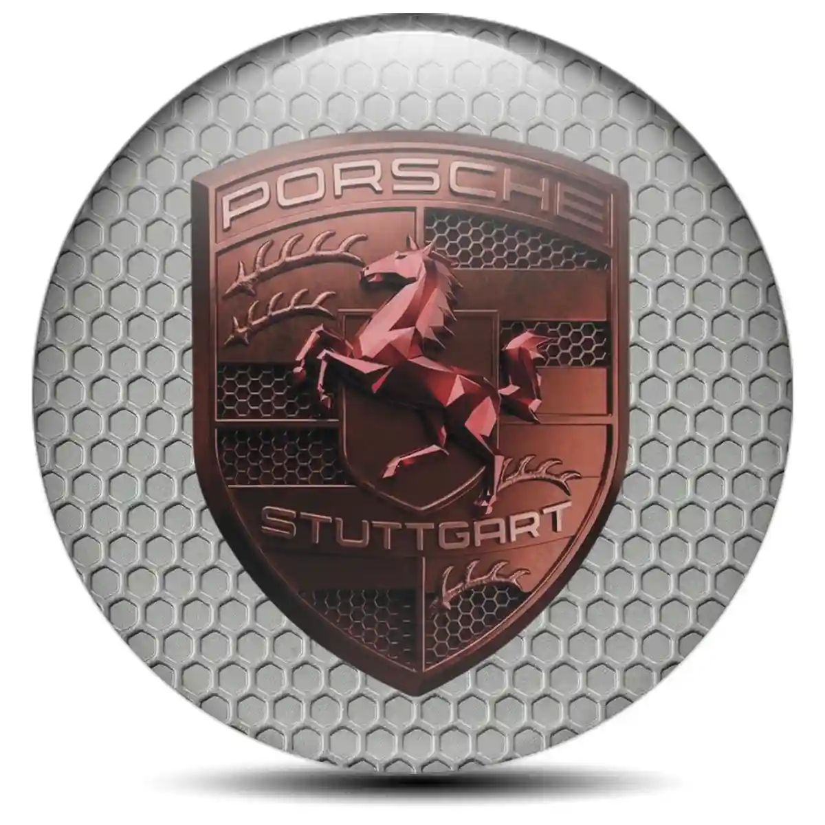 Porsche Emblem Badge Self-Adhesive Resin Luxe