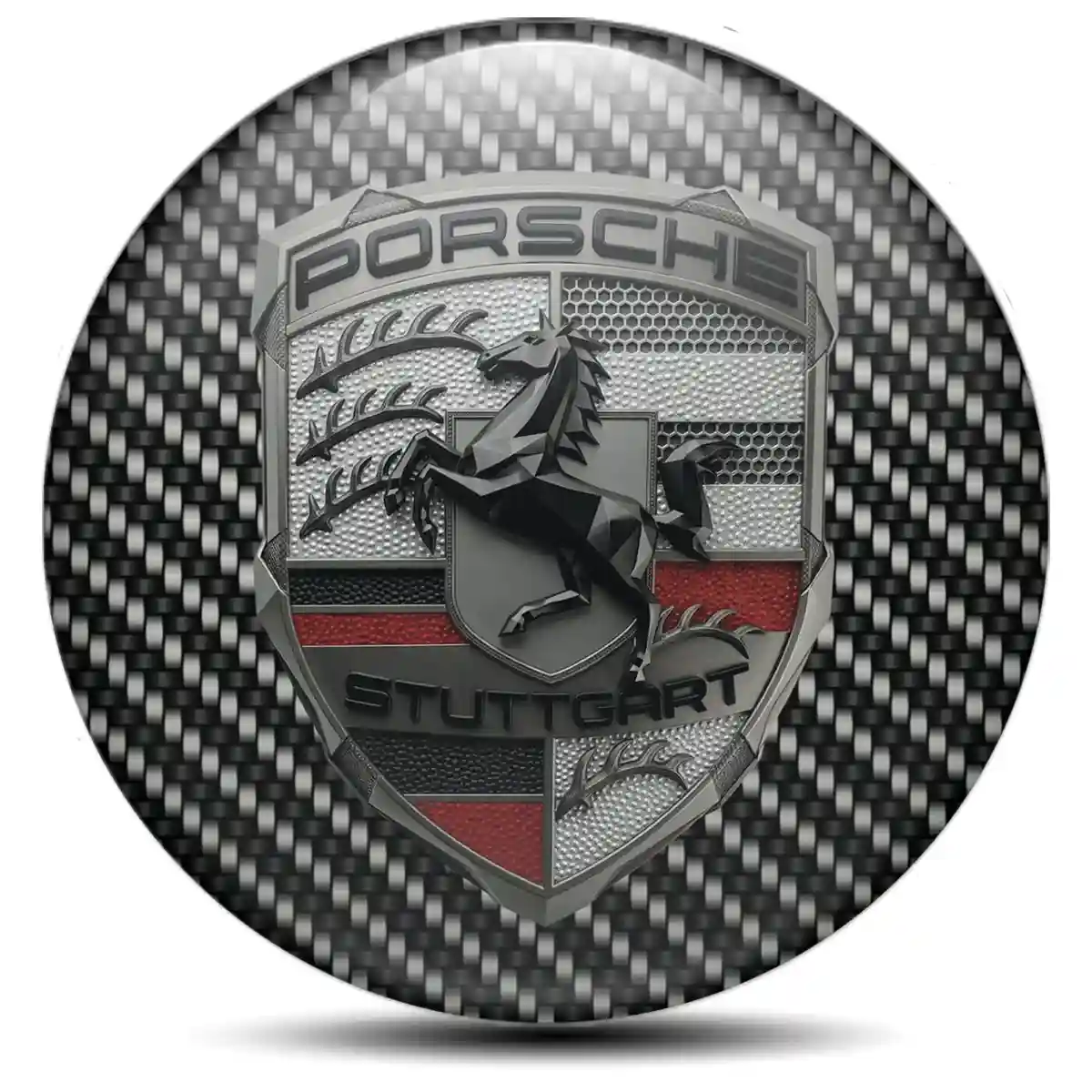 Porsche Emblem Badge Self-Adhesive Signature Grade