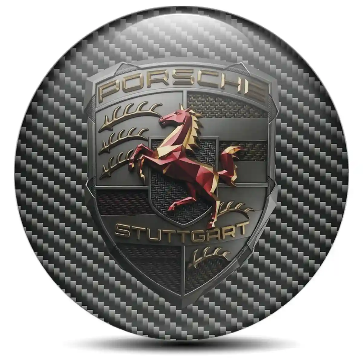 Porsche Emblem Badge Self-Adhesive Sleek Style