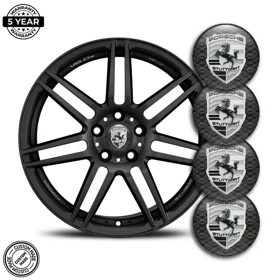 Porsche Emblem Center Hub Cap Self-Adhesive Cabin Style