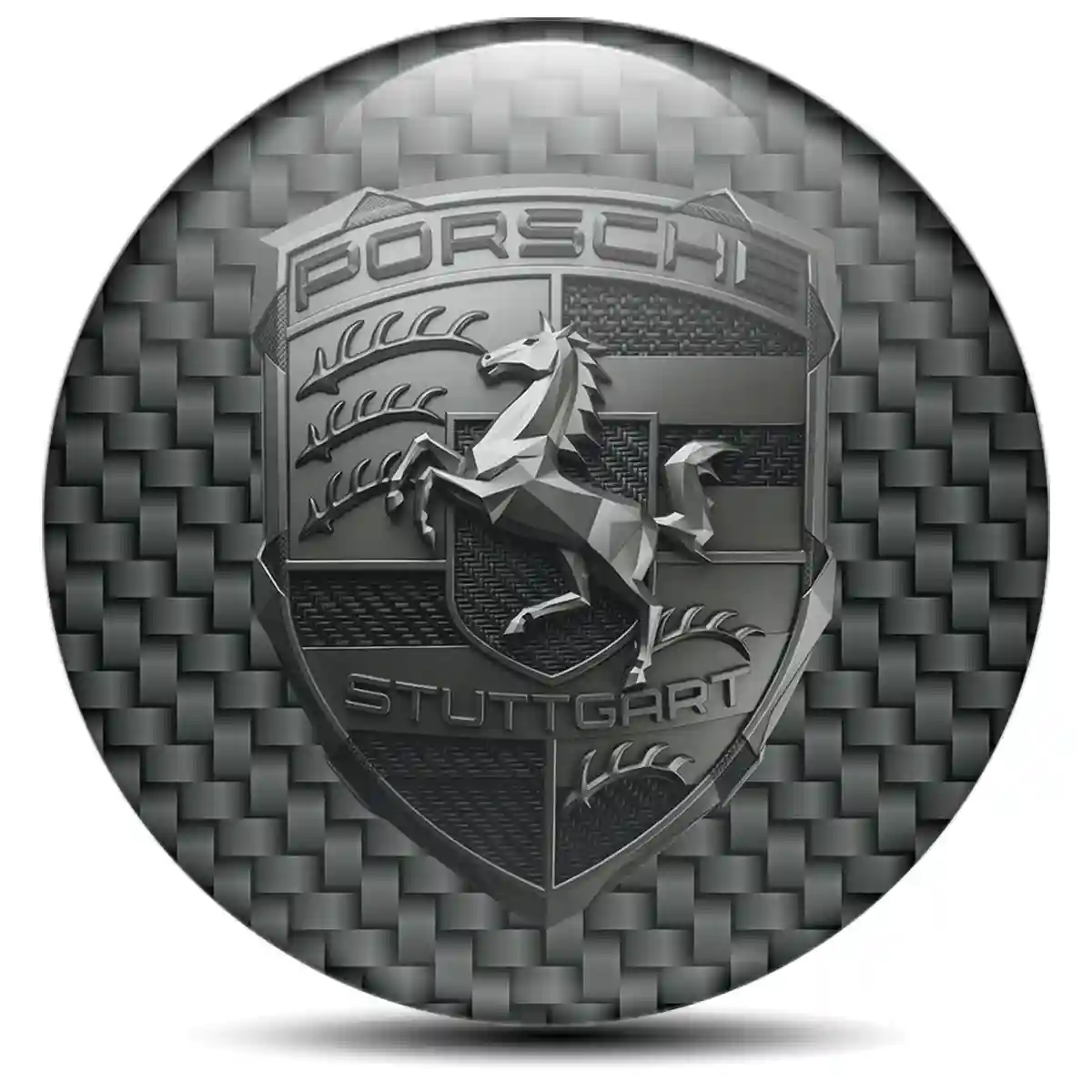 Porsche Emblem Center Hub Cap Self-Adhesive Deluxe Edition