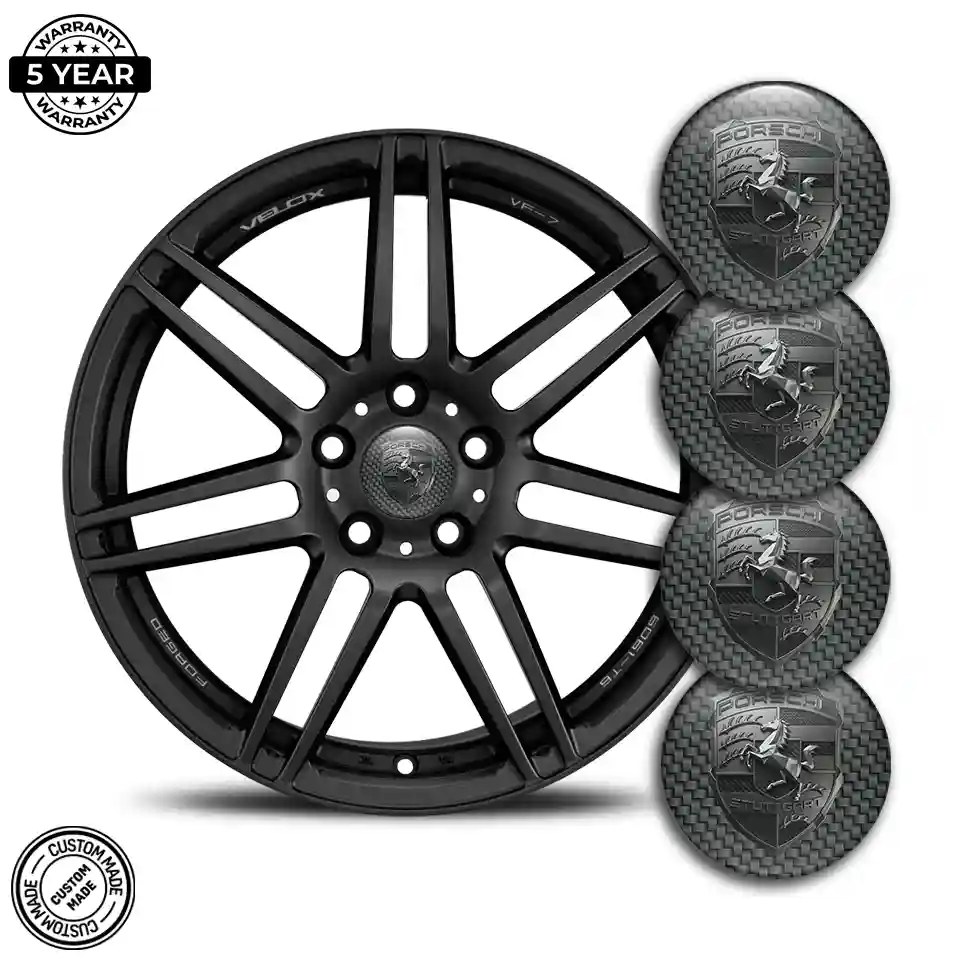 Porsche Emblem Center Hub Cap Self-Adhesive Deluxe Edition