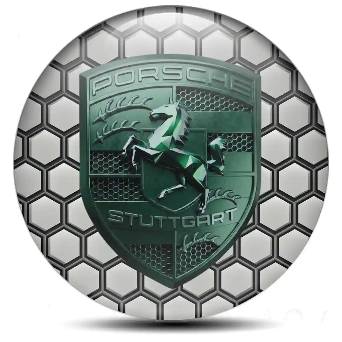 Porsche Emblem Center Hub Cap Self-Adhesive Elite Edition