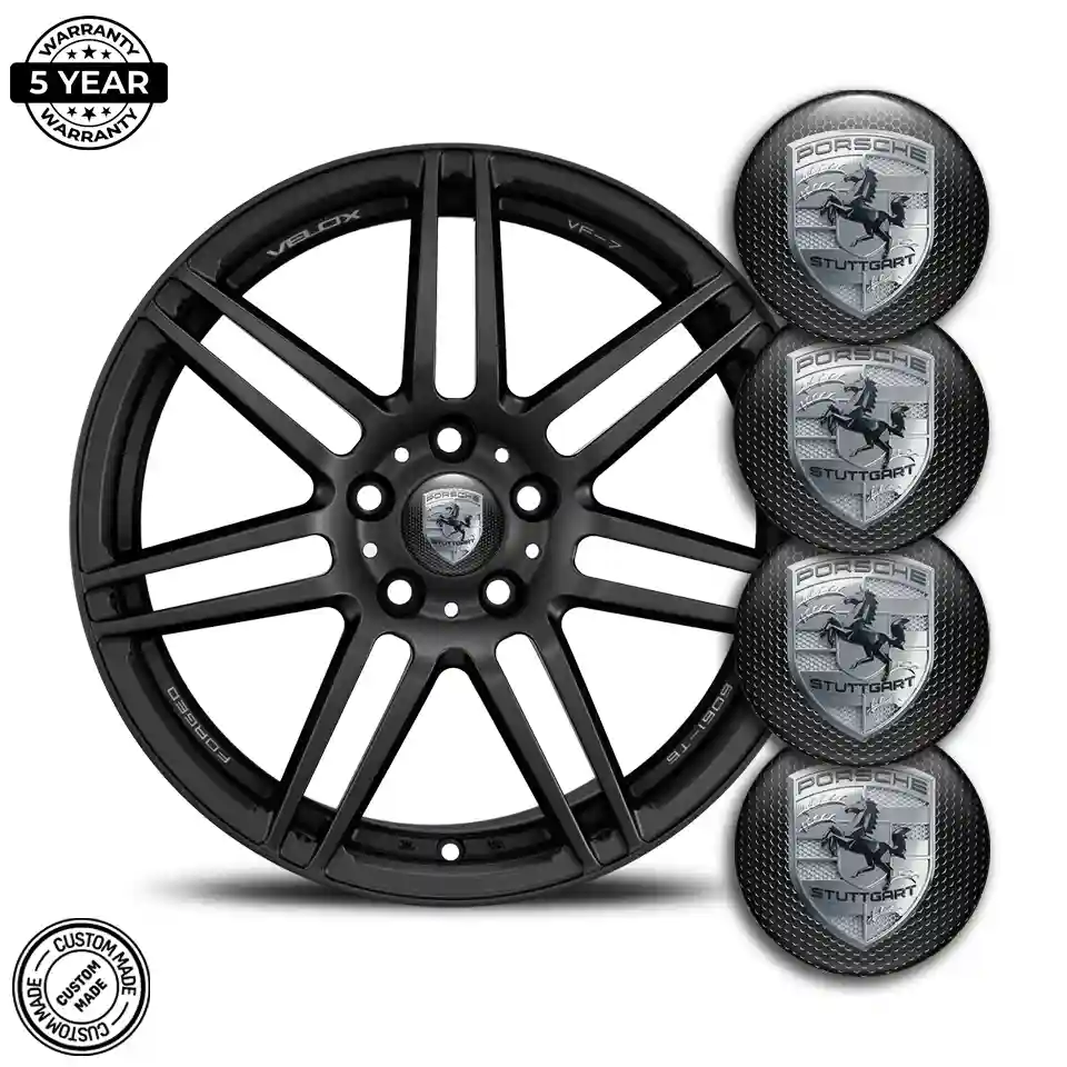 Porsche Emblem Center Hub Cap Self-Adhesive Elite Finish