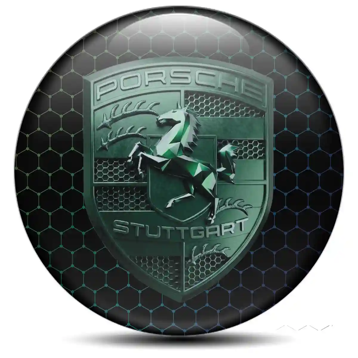 Porsche Emblem Center Hub Cap Self-Adhesive Exterior Luxe