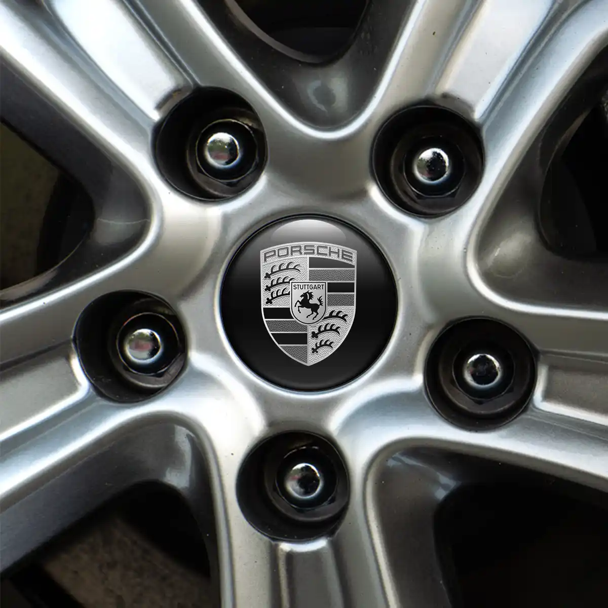 Porsche Emblem Center Hub Cap Self-Adhesive High Quality