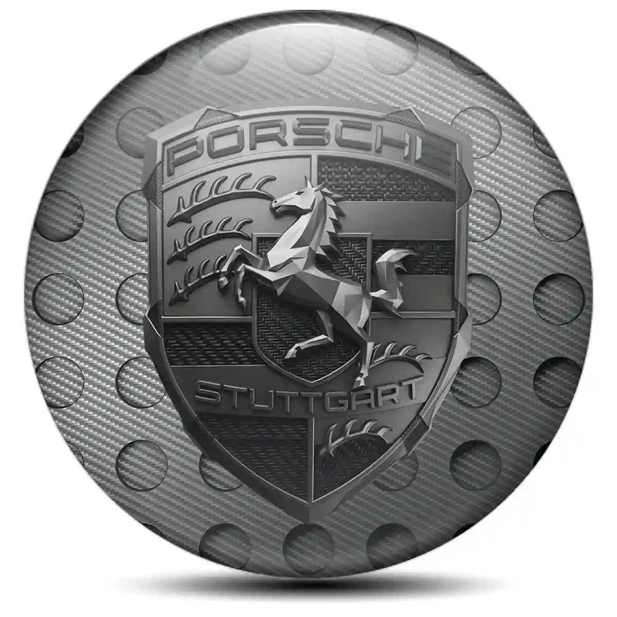 Porsche Emblem Center Hub Cap Self-Adhesive Interior Luxe