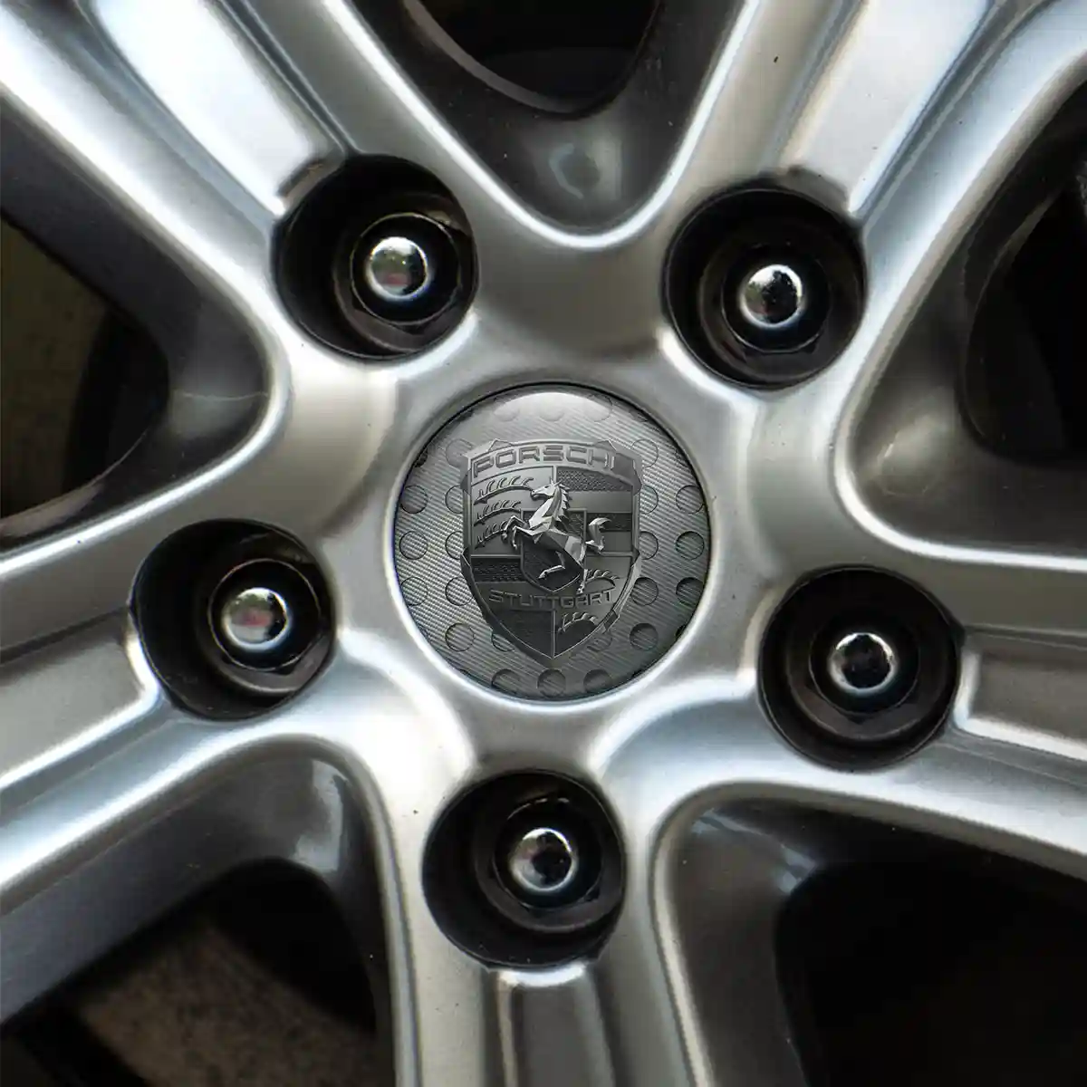 Porsche Emblem Center Hub Cap Self-Adhesive Interior Luxe