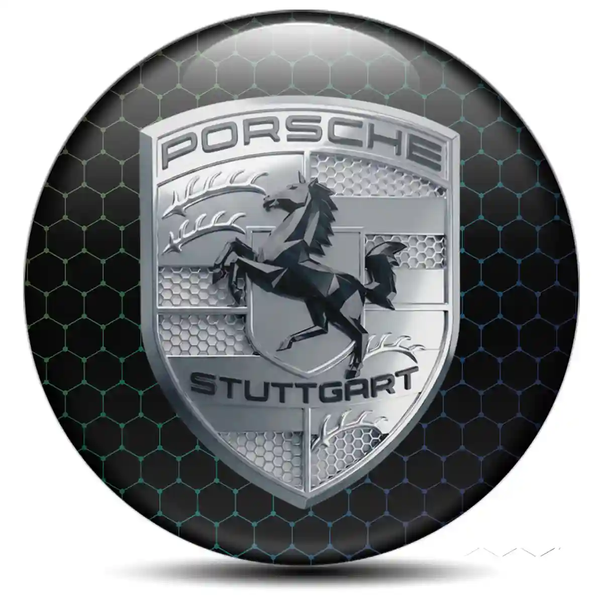 Porsche Emblem Center Hub Cap Self-Adhesive Marked Edition