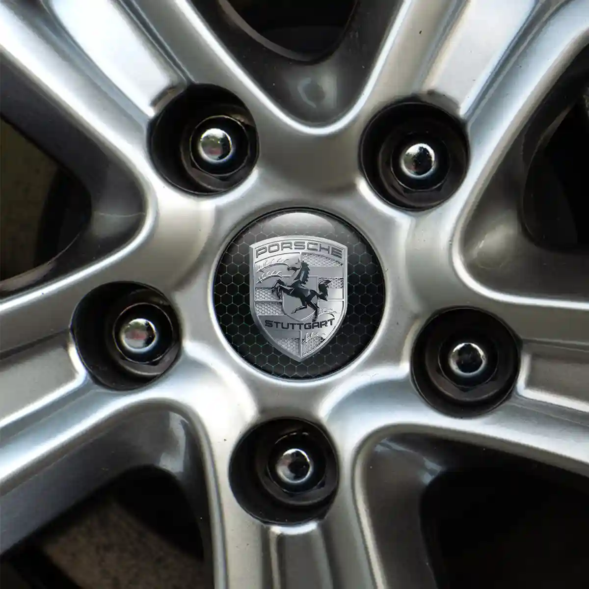 Porsche Emblem Center Hub Cap Self-Adhesive Marked Edition