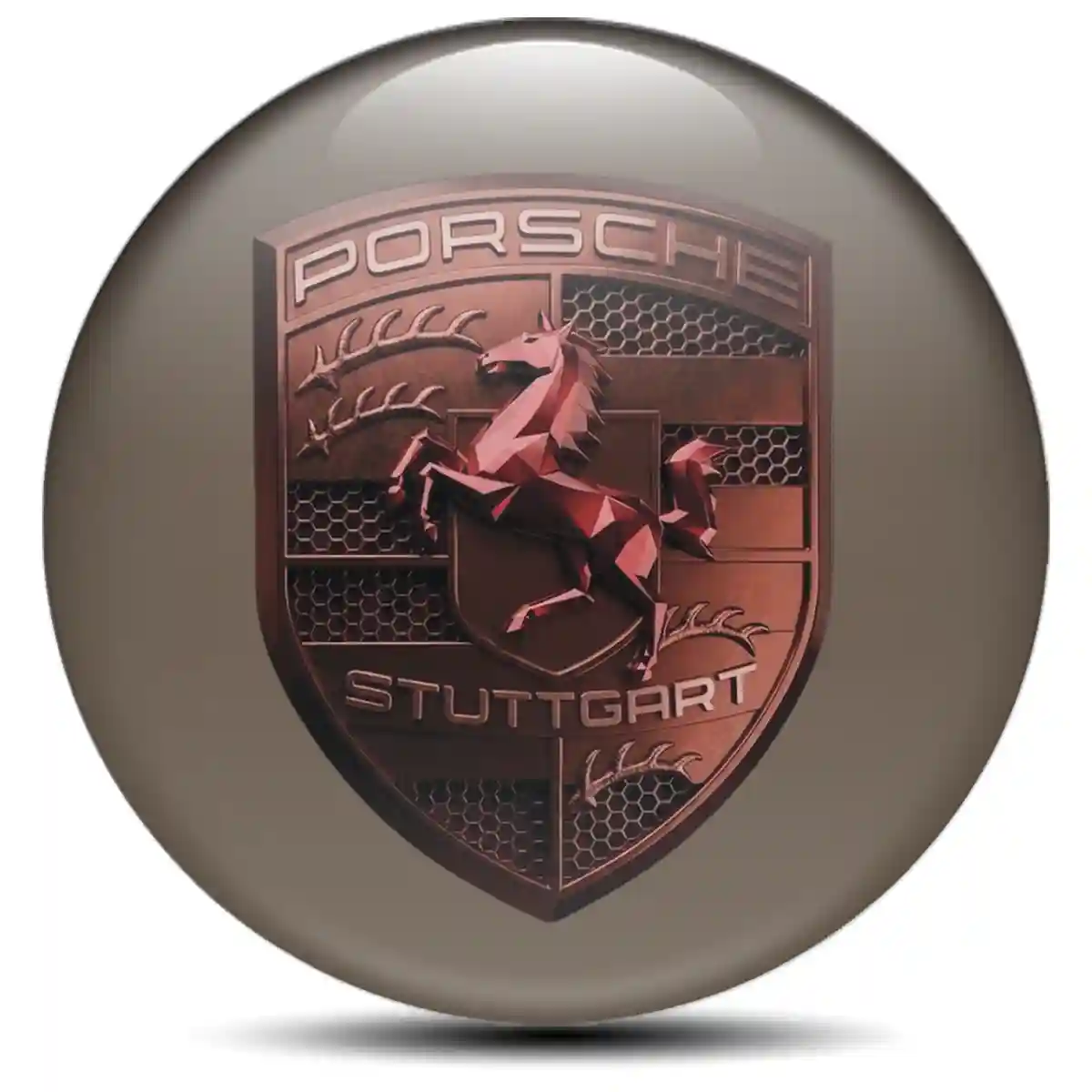 Porsche Emblem Center Hub Cap Self-Adhesive Opulent Line