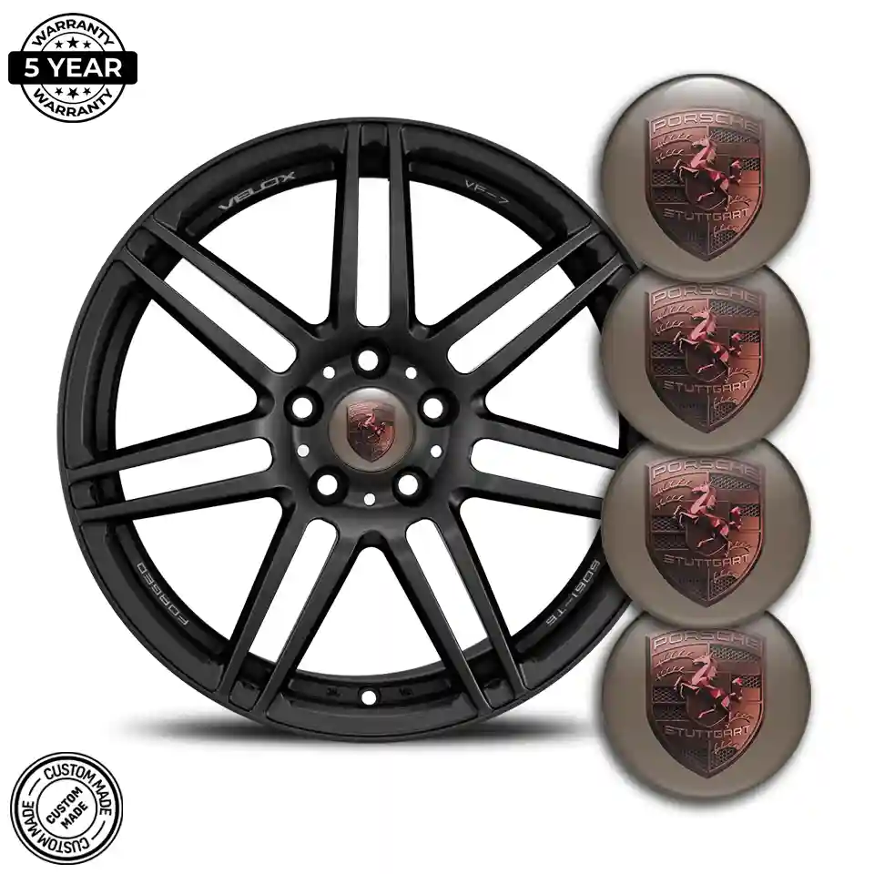 Porsche Emblem Center Hub Cap Self-Adhesive Opulent Line