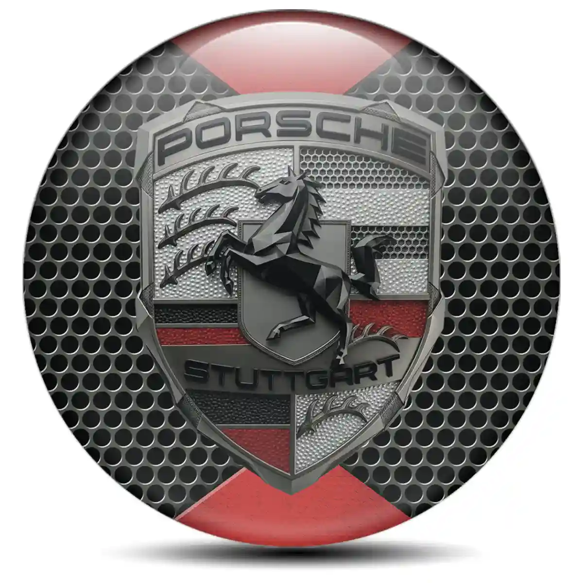 Porsche Emblem Center Hub Cap Self-Adhesive Outer Style