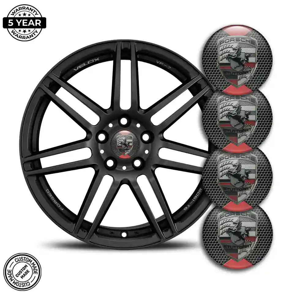 Porsche Emblem Center Hub Cap Self-Adhesive Outer Style