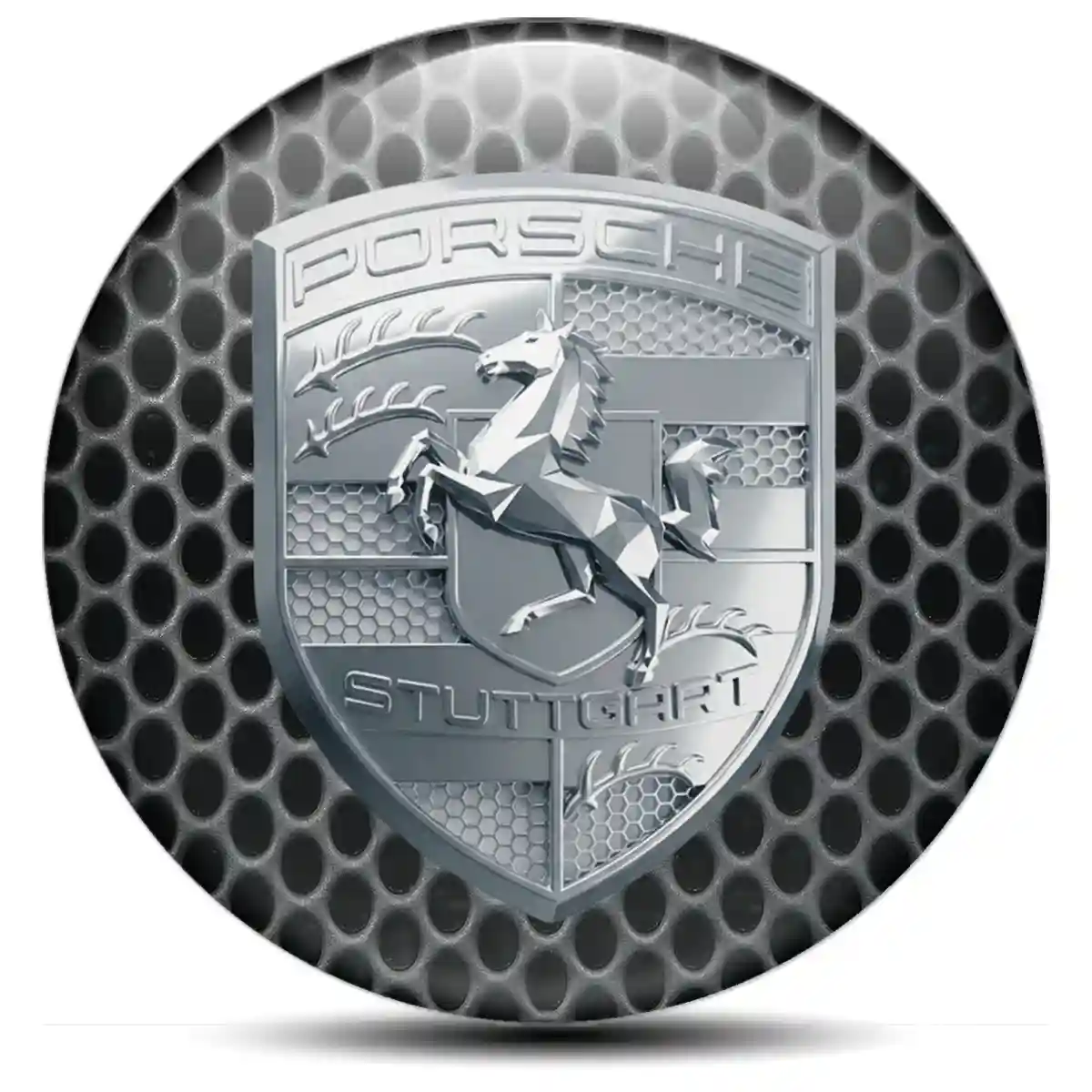 Porsche Emblem Center Hub Cap Self-Adhesive Premium Dome