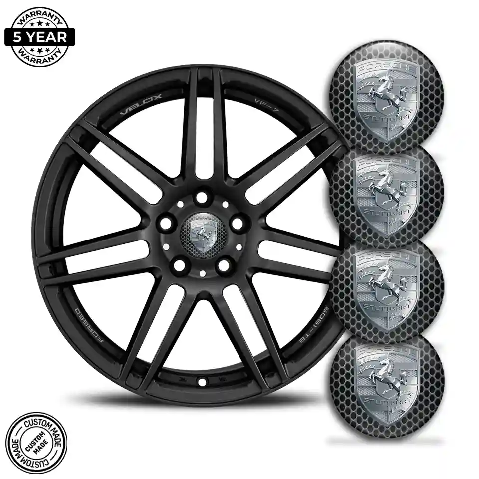 Porsche Emblem Center Hub Cap Self-Adhesive Premium Dome