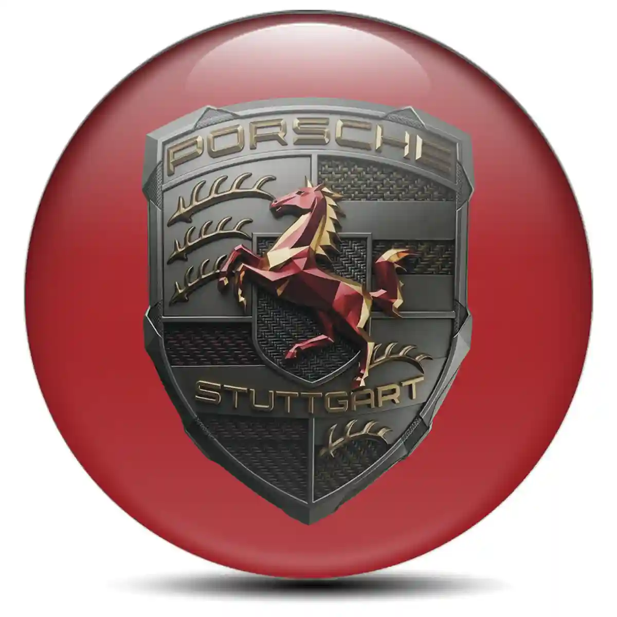 Porsche Emblem Center Hub Cap Self-Adhesive Refined Design
