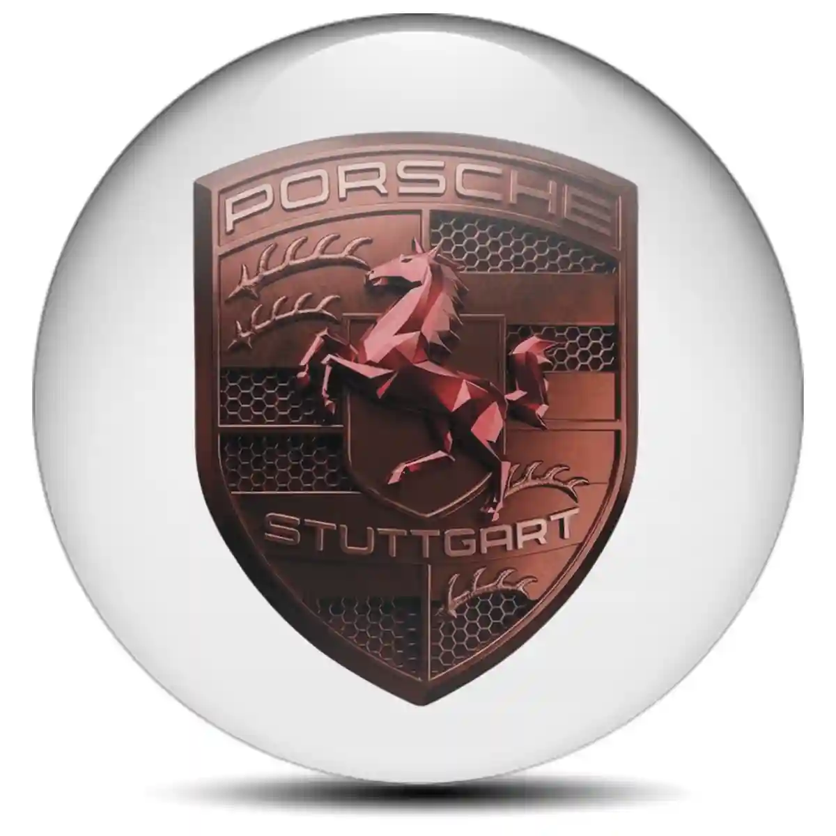 Porsche Emblem Center Hub Cap Self-Adhesive Resin Elite
