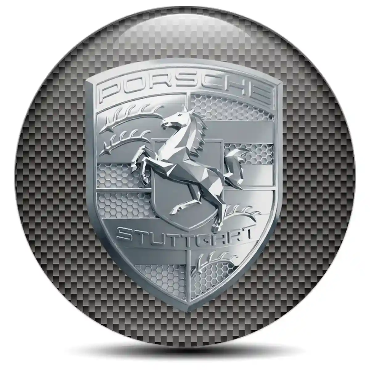 Porsche Emblem Center Hub Cap Self-Adhesive Resin Luxe