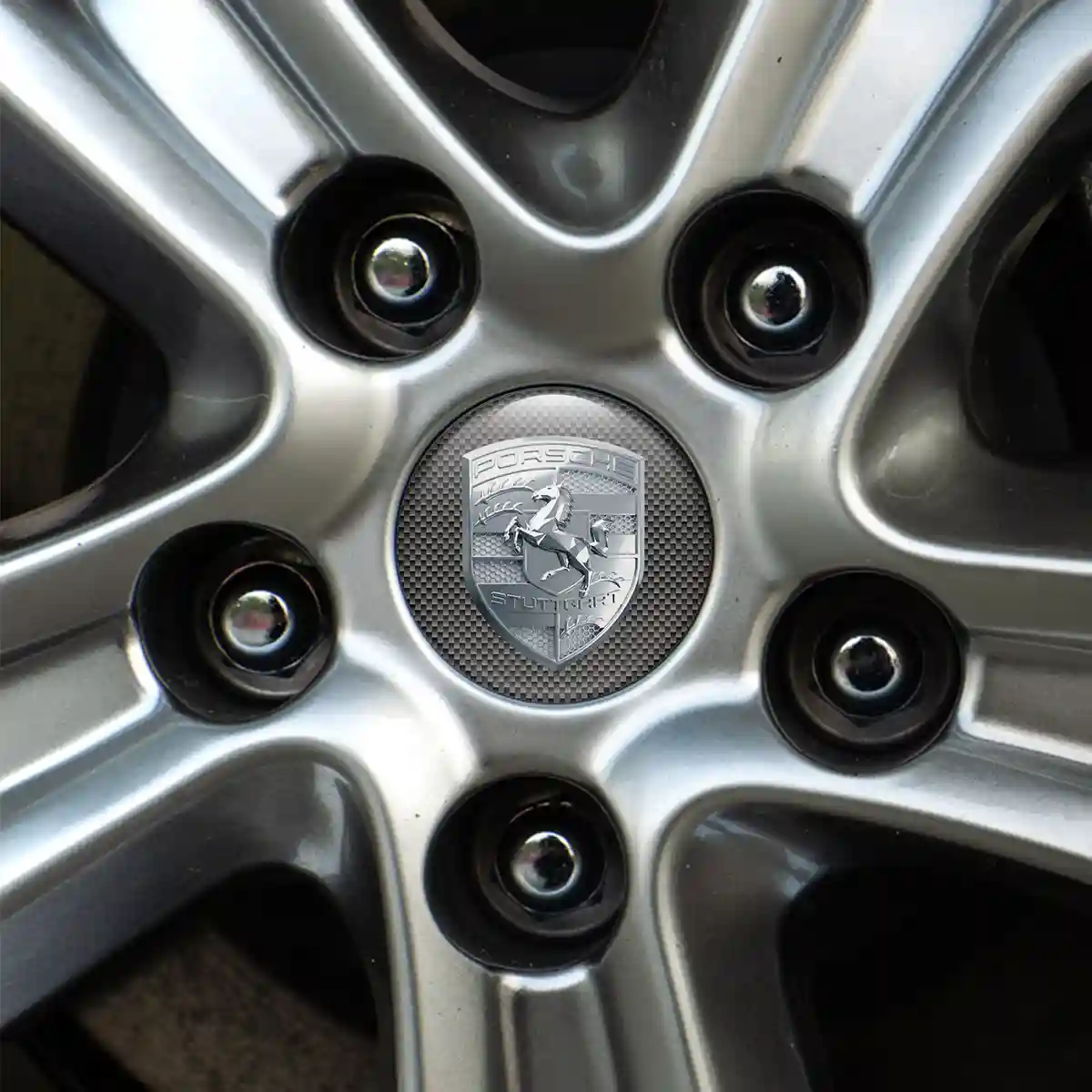 Porsche Emblem Center Hub Cap Self-Adhesive Resin Luxe