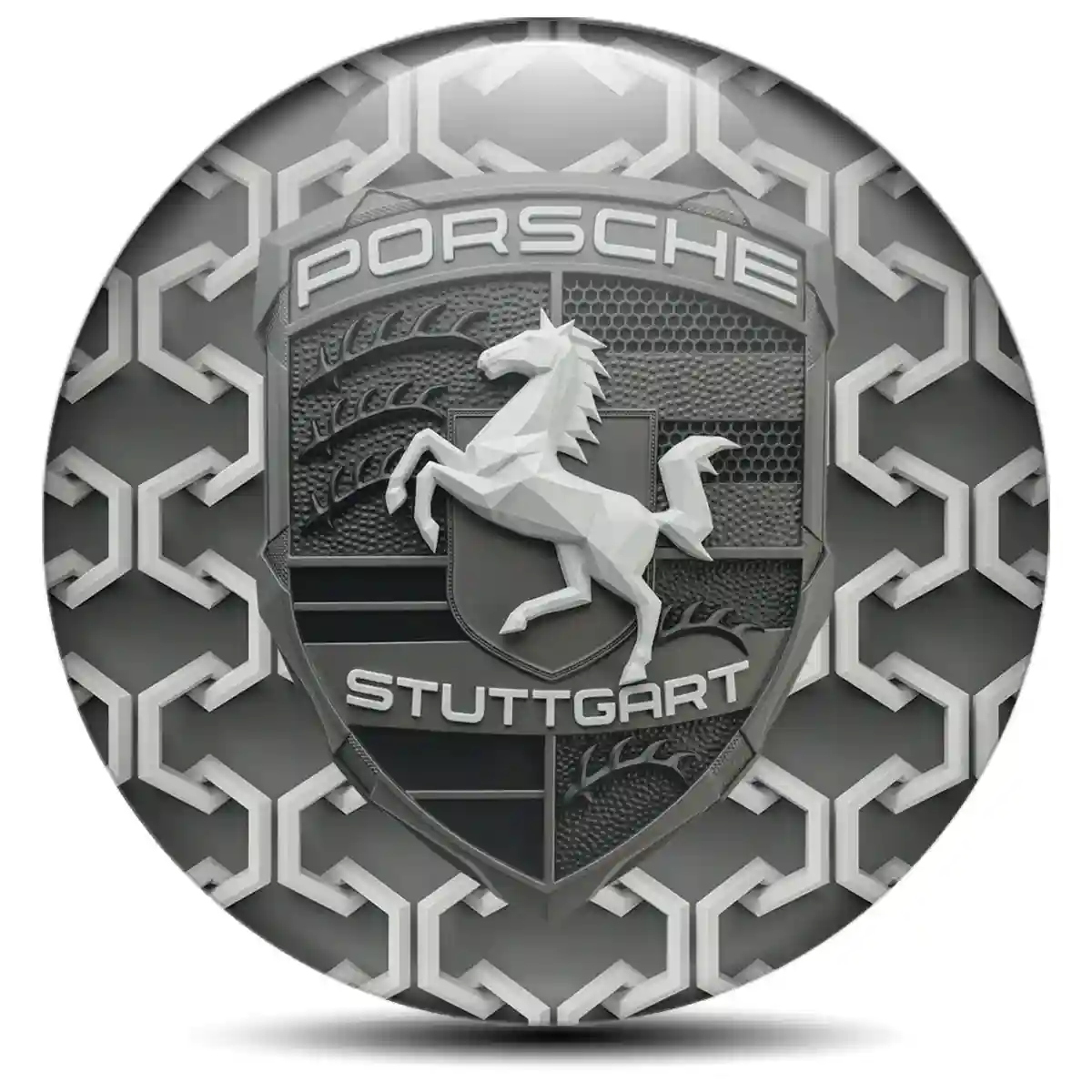 Porsche Emblem Center Hub Cap Self-Adhesive Sleek Style