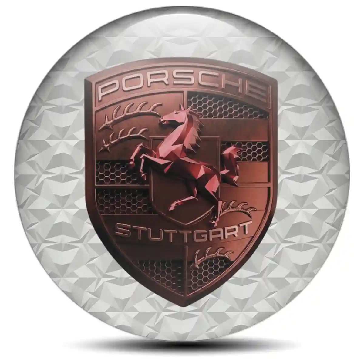 Porsche Emblem Center Hub Cap Self-Adhesive Sport Tuning