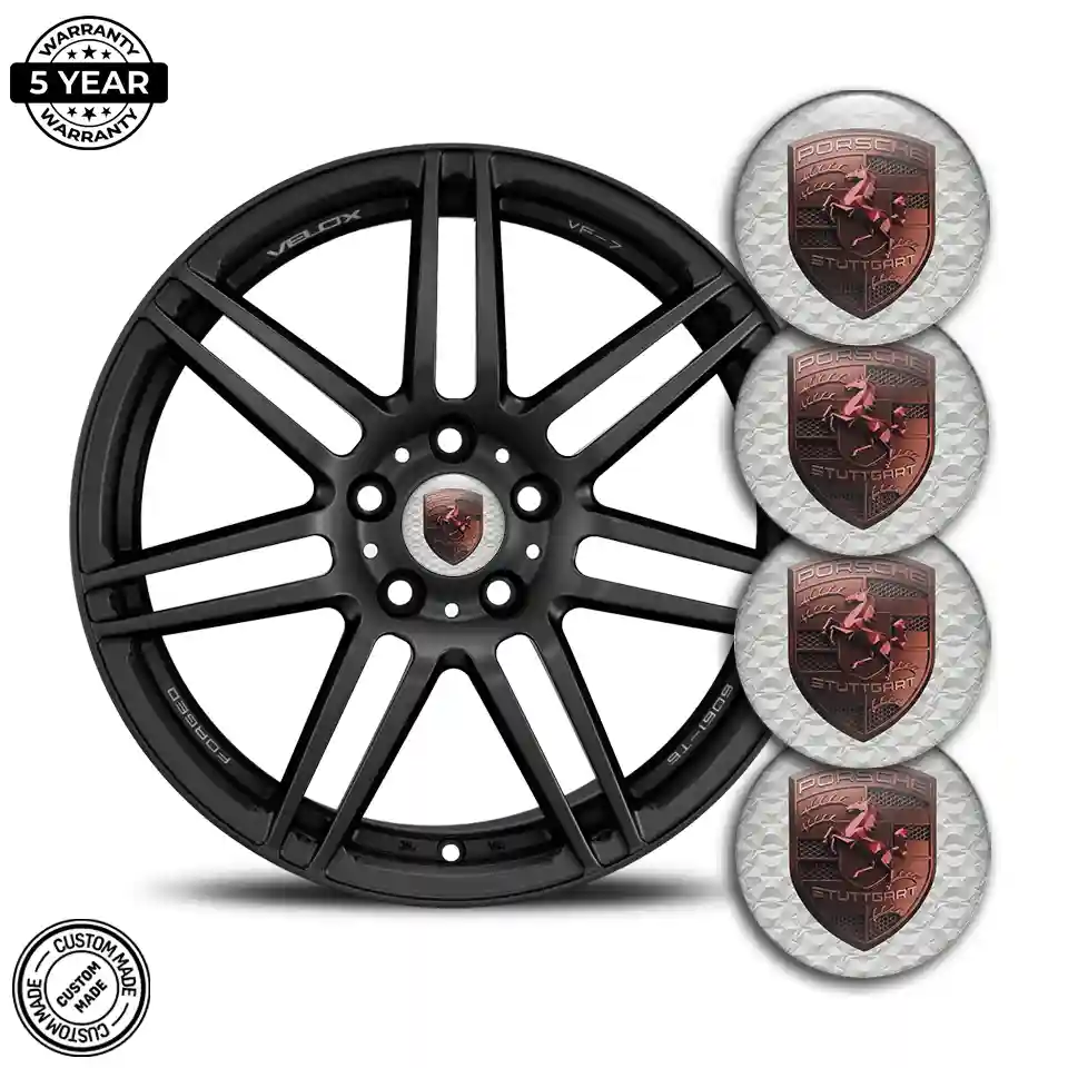 Porsche Emblem Center Hub Cap Self-Adhesive Sport Tuning