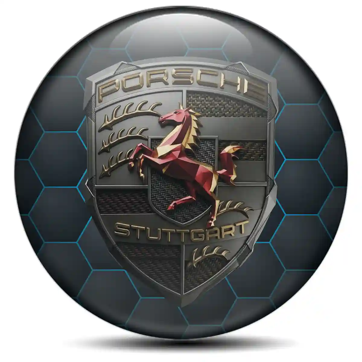 Porsche Emblem Center Hup Cap Auto Tuning