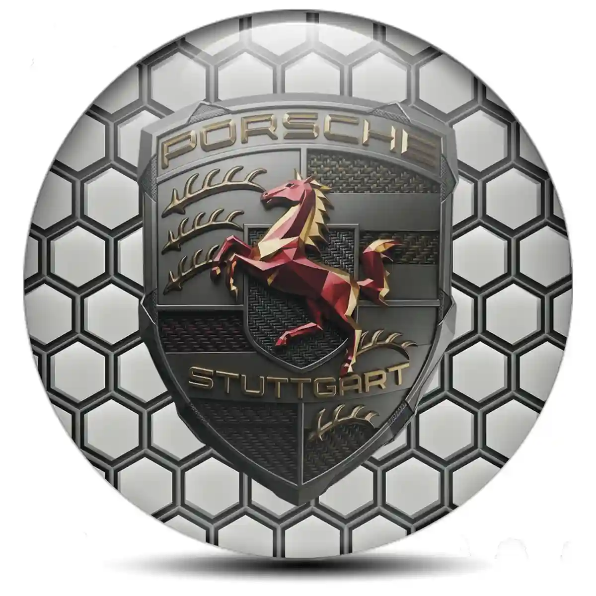 Porsche Emblem Center Hup Cap Marked Edition