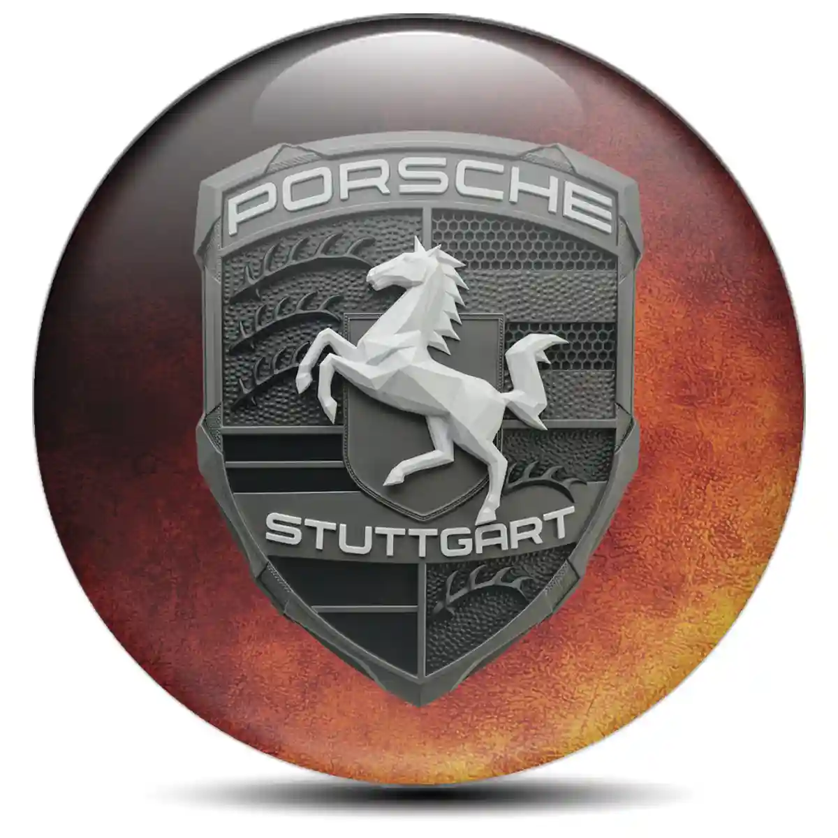 Porsche Emblem Center Hup Cap Outer Style