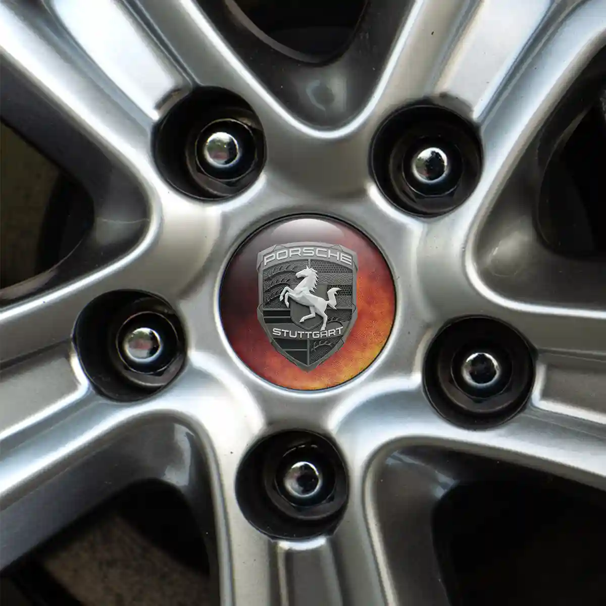 Porsche Emblem Center Hup Cap Outer Style