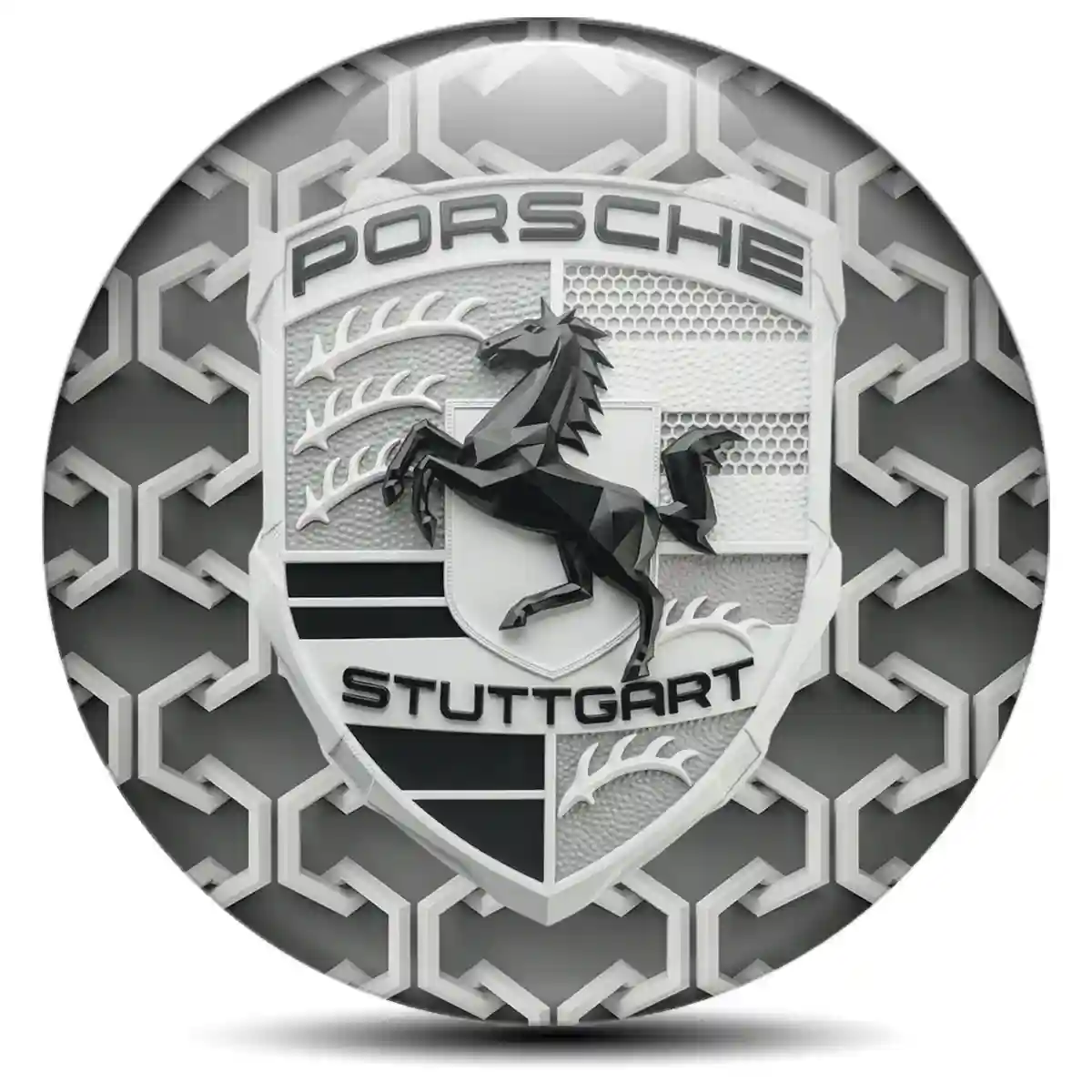 Porsche Emblem Center Hup Cap Sleek Style
