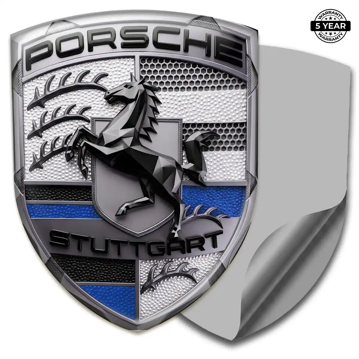 Porsche Emblem Domed Badge Sleek Style