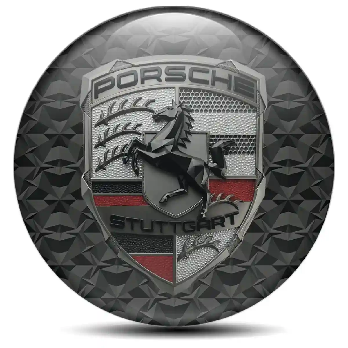 Porsche Emblem Epoxy Self-Adhesive Cabin Style