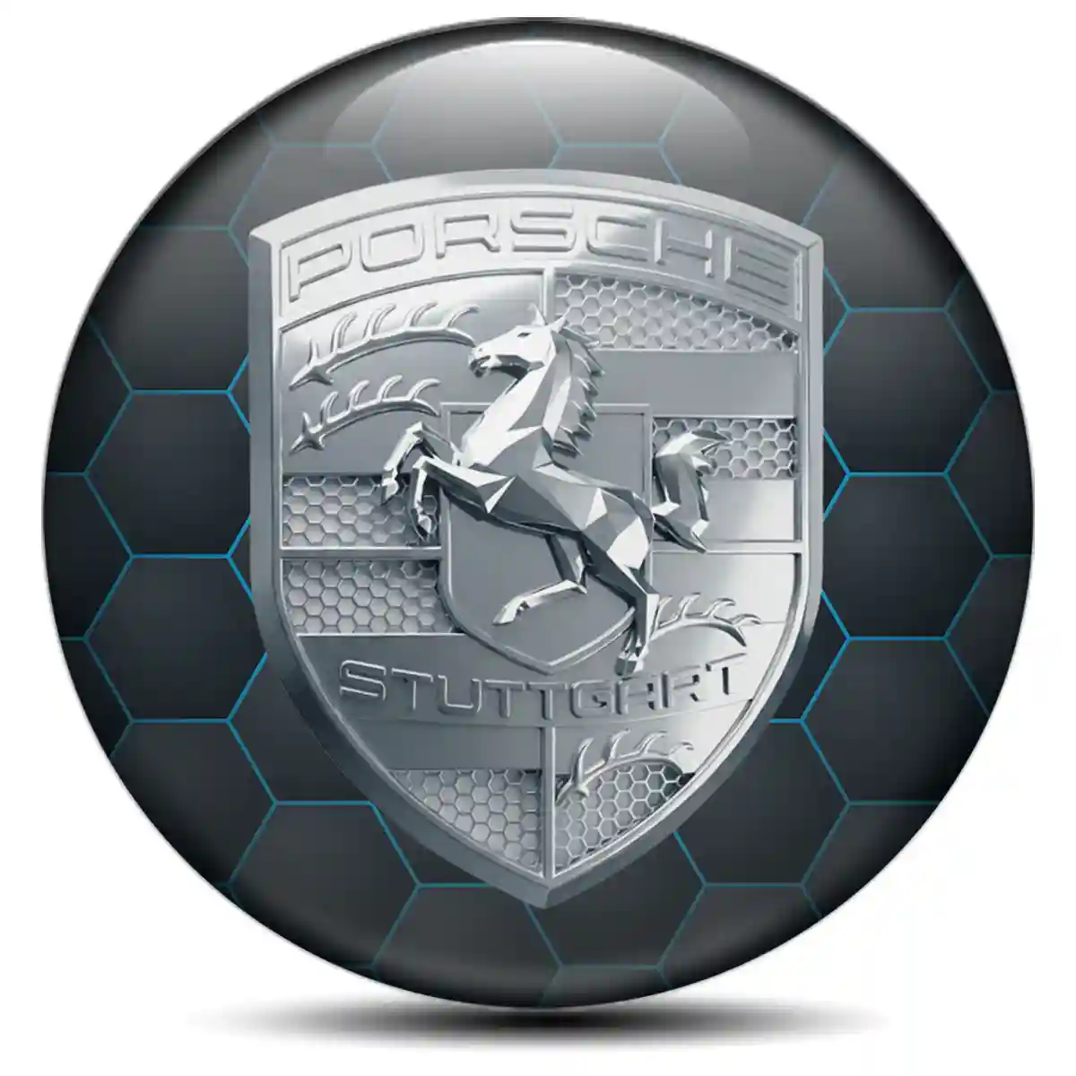 Porsche Emblem Epoxy Self-Adhesive Elite Finish