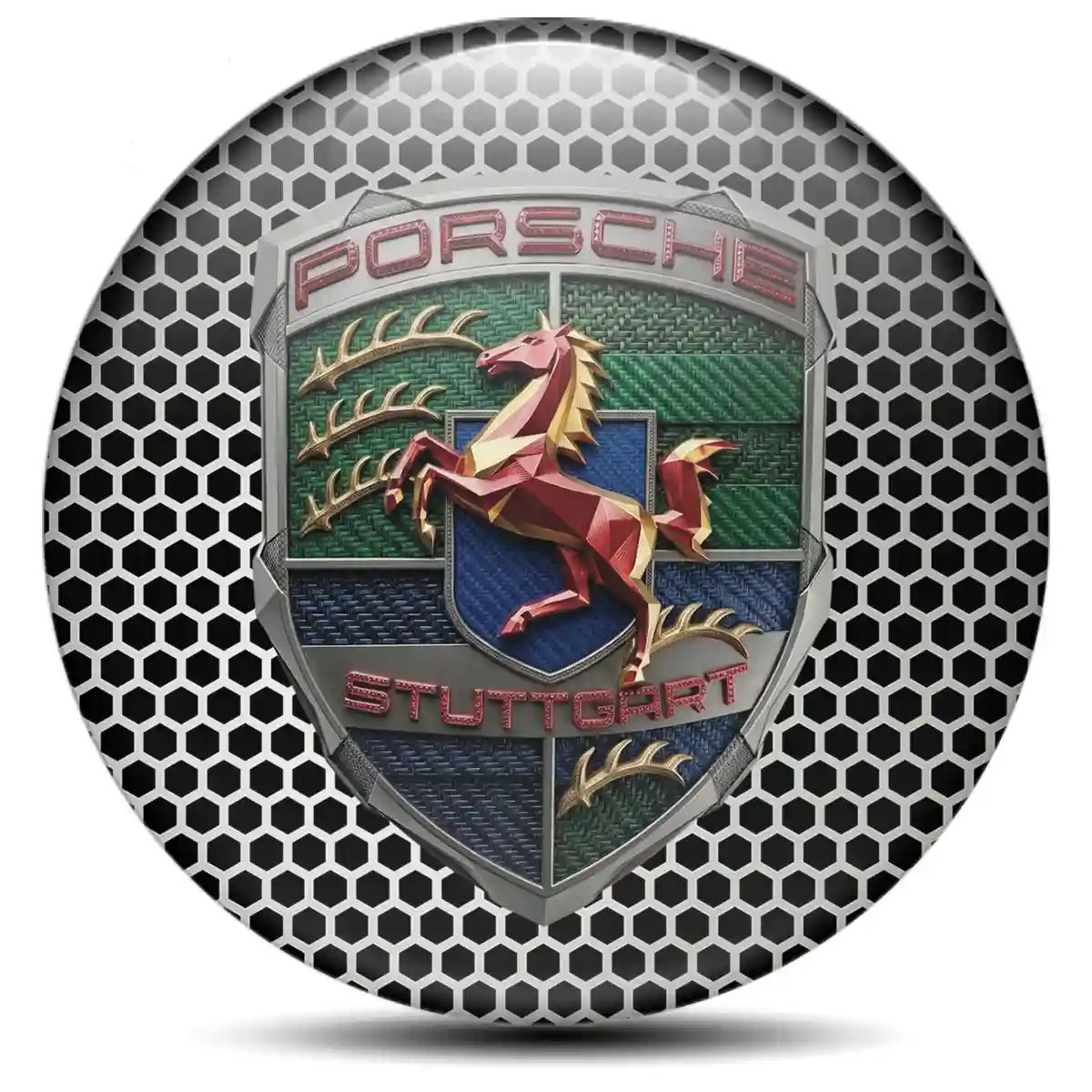 Porsche Emblem Epoxy Self-Adhesive Outer Style