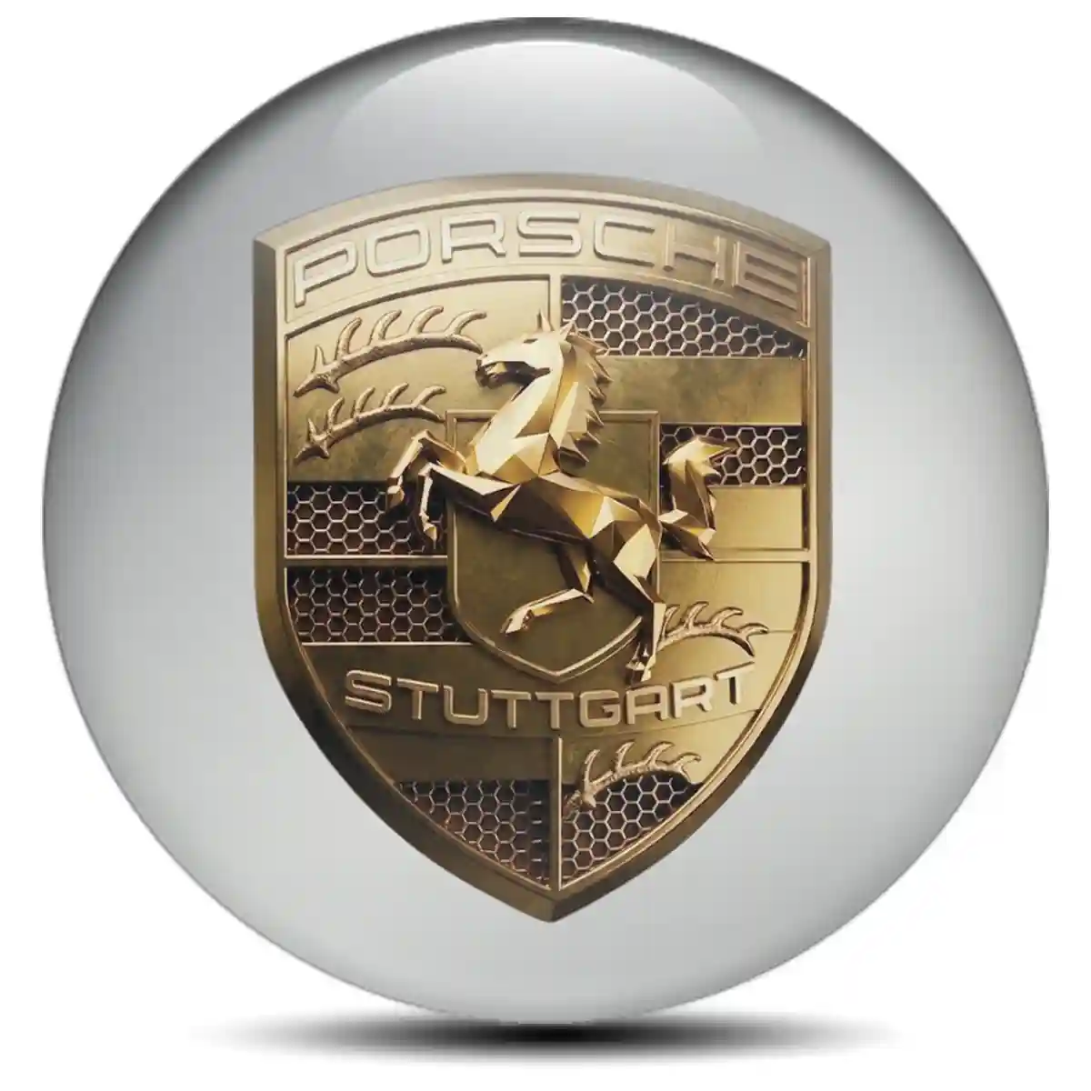 Porsche Emblem Epoxy Self-Adhesive Premium Dome