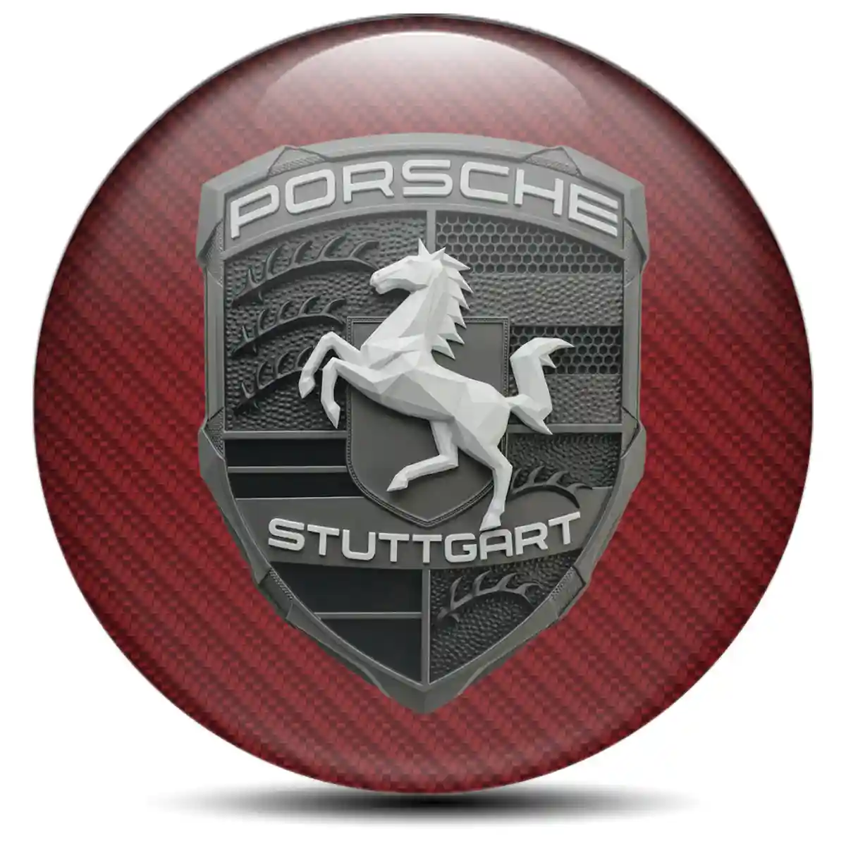 Porsche Emblem Epoxy Self-Adhesive Signature Grade