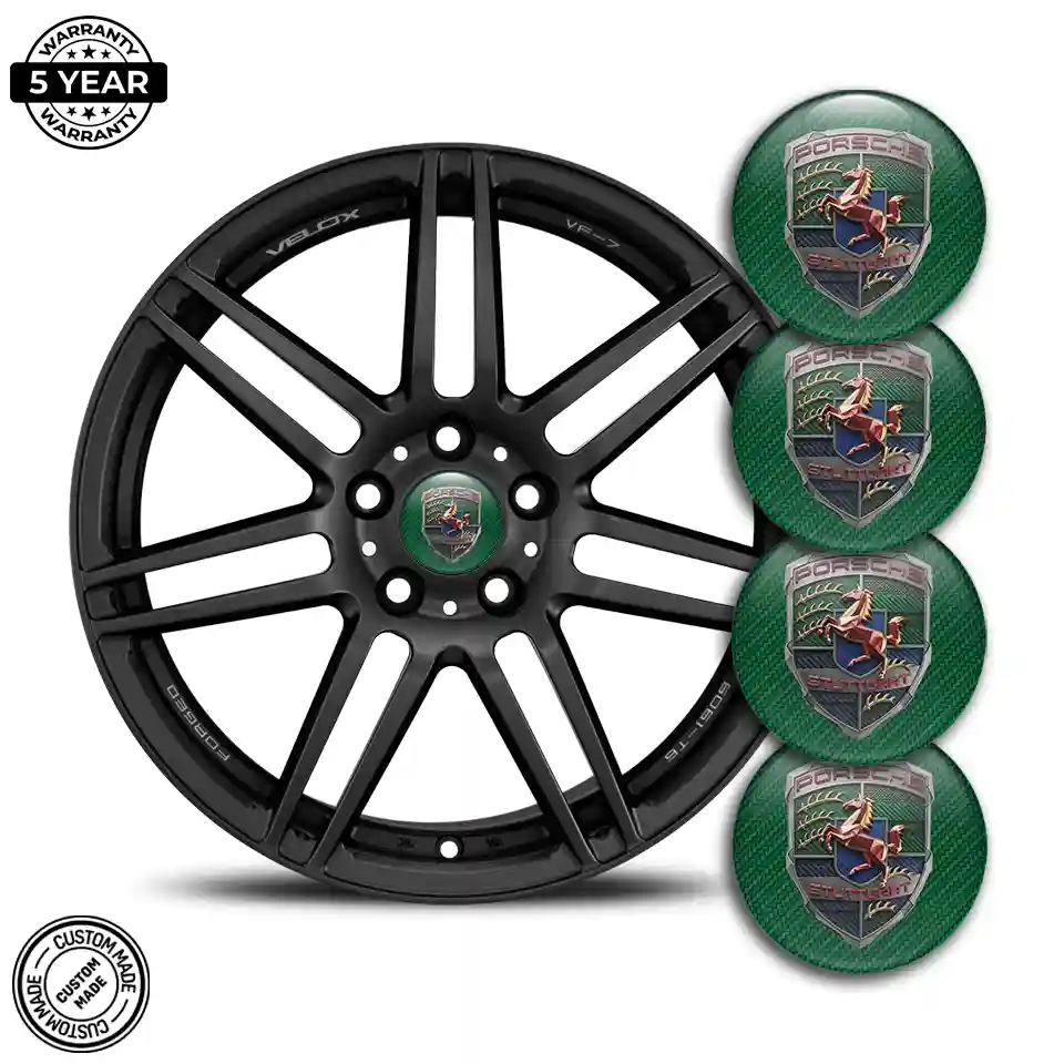 Porsche Emblem Wheel Center Caps Branded Line