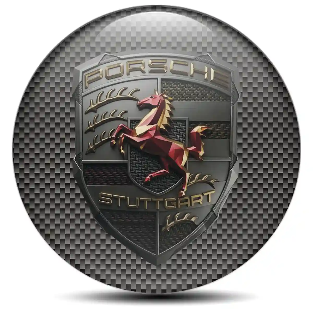 Porsche Emblem Wheel Center Caps Cabin Style