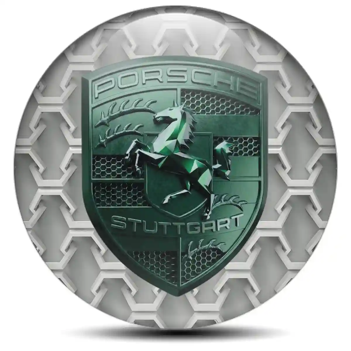 Porsche Emblem Wheel Center Caps Deluxe Edition