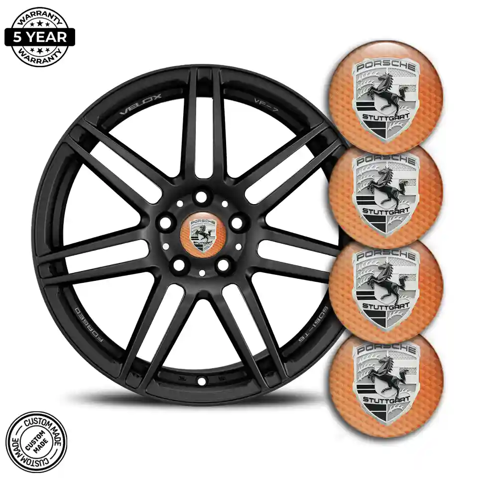 Porsche Emblem Wheel Center Caps Elite Finish