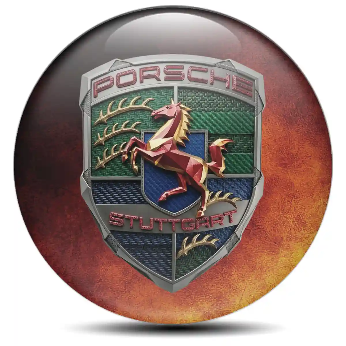 Porsche Emblem Wheel Center Caps Marked Edition