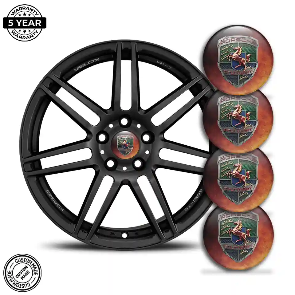 Porsche Emblem Wheel Center Caps Marked Edition