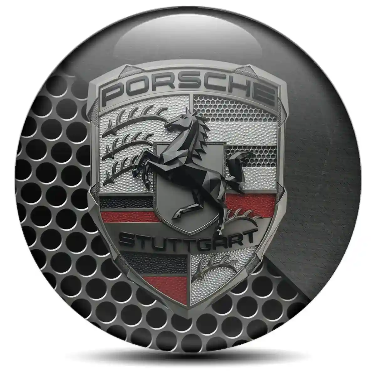Porsche Emblem Wheel Center Caps Outer Style