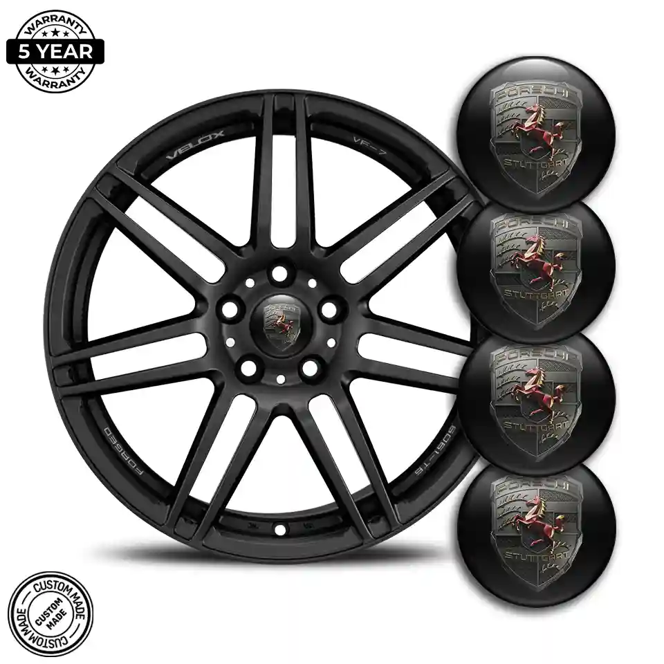 Porsche Emblem Wheel Center Caps Performance Style