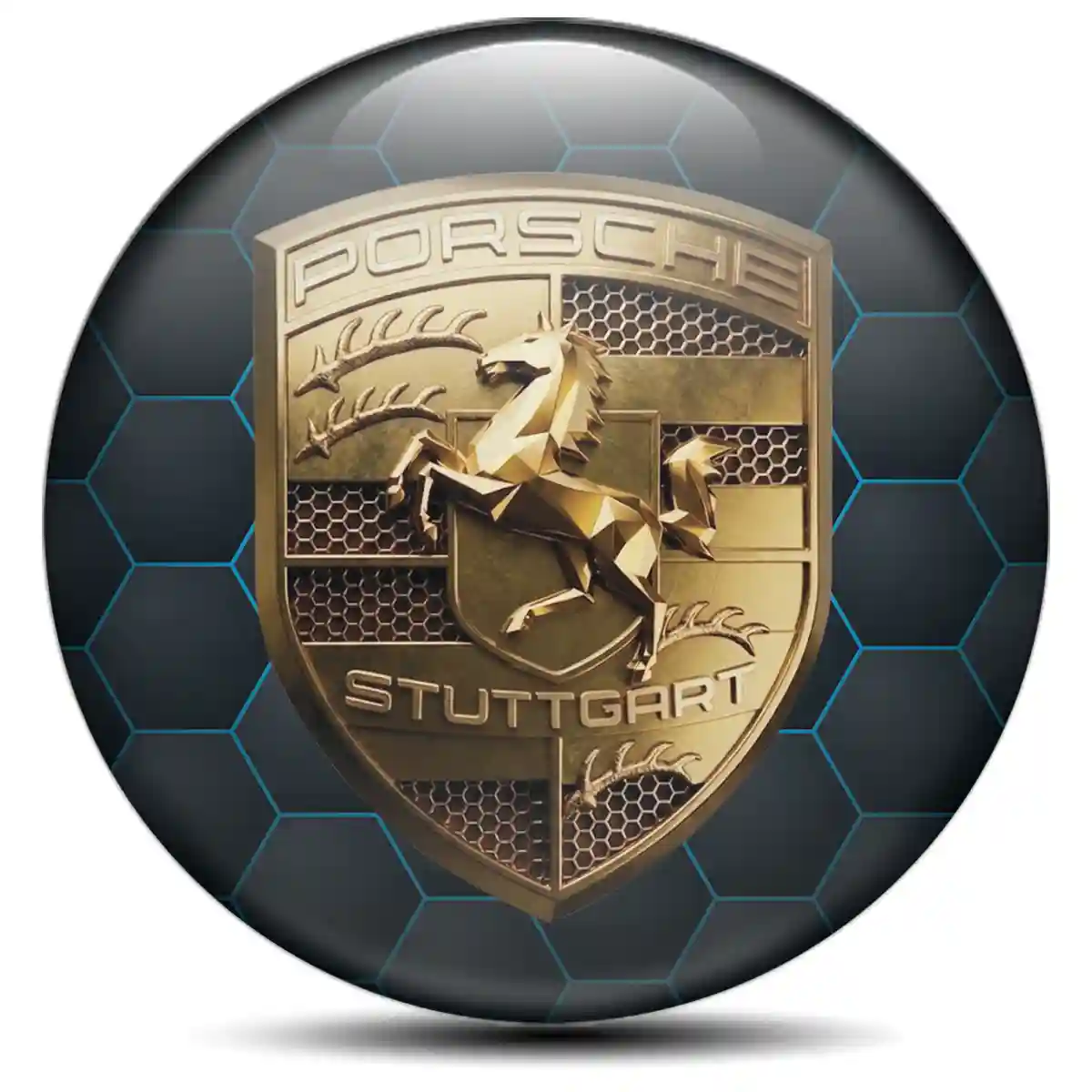 Porsche Emblem Wheel Center Caps Self-Adhesive Auto Tuning